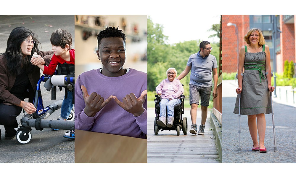 A photo collage of individuals with disabilities